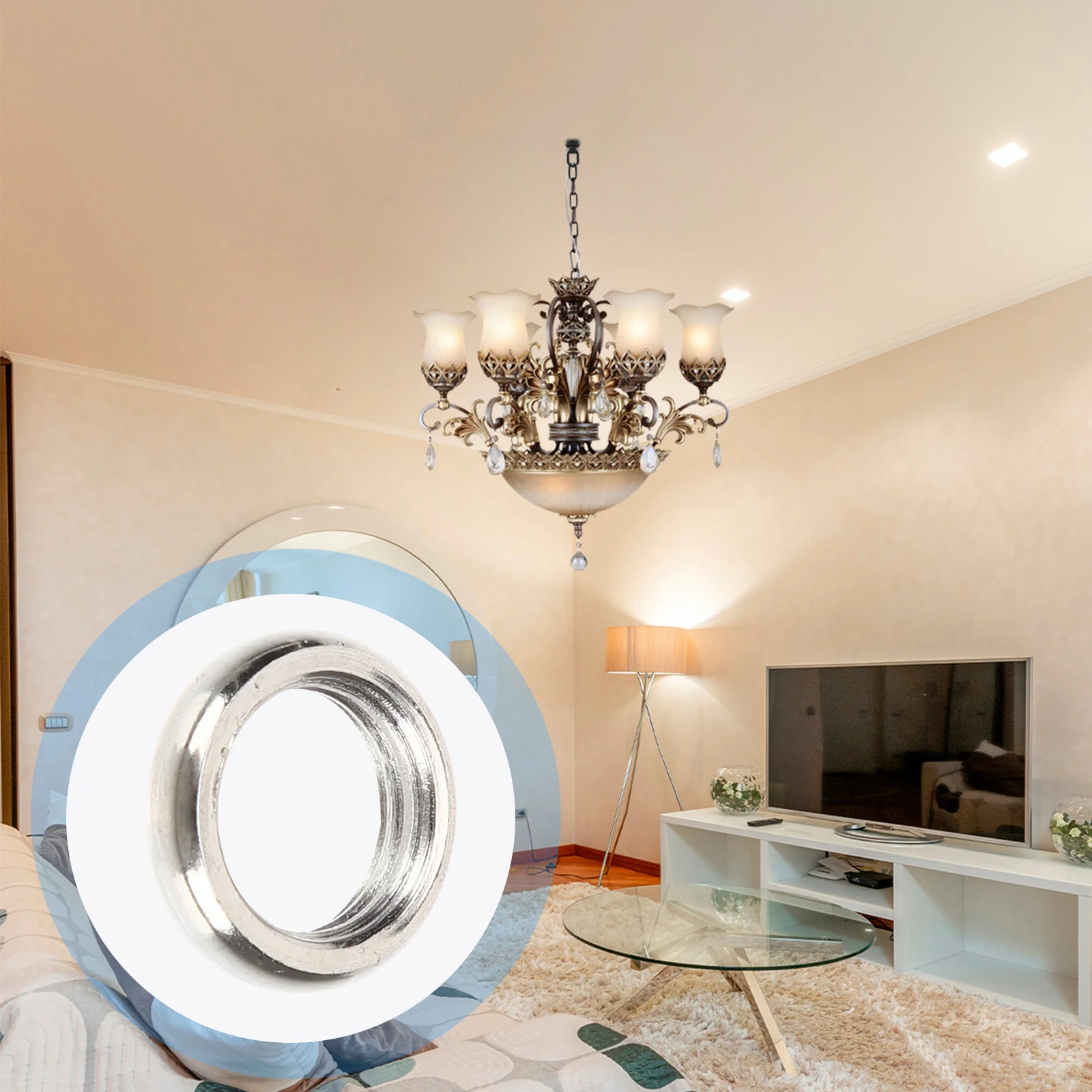 

50pcs M10 Light Holder Ring Steel Lamp Shade Collar Replacement For Path Light Outdoor Lighting Fixture M10 Lamp Cover Rings