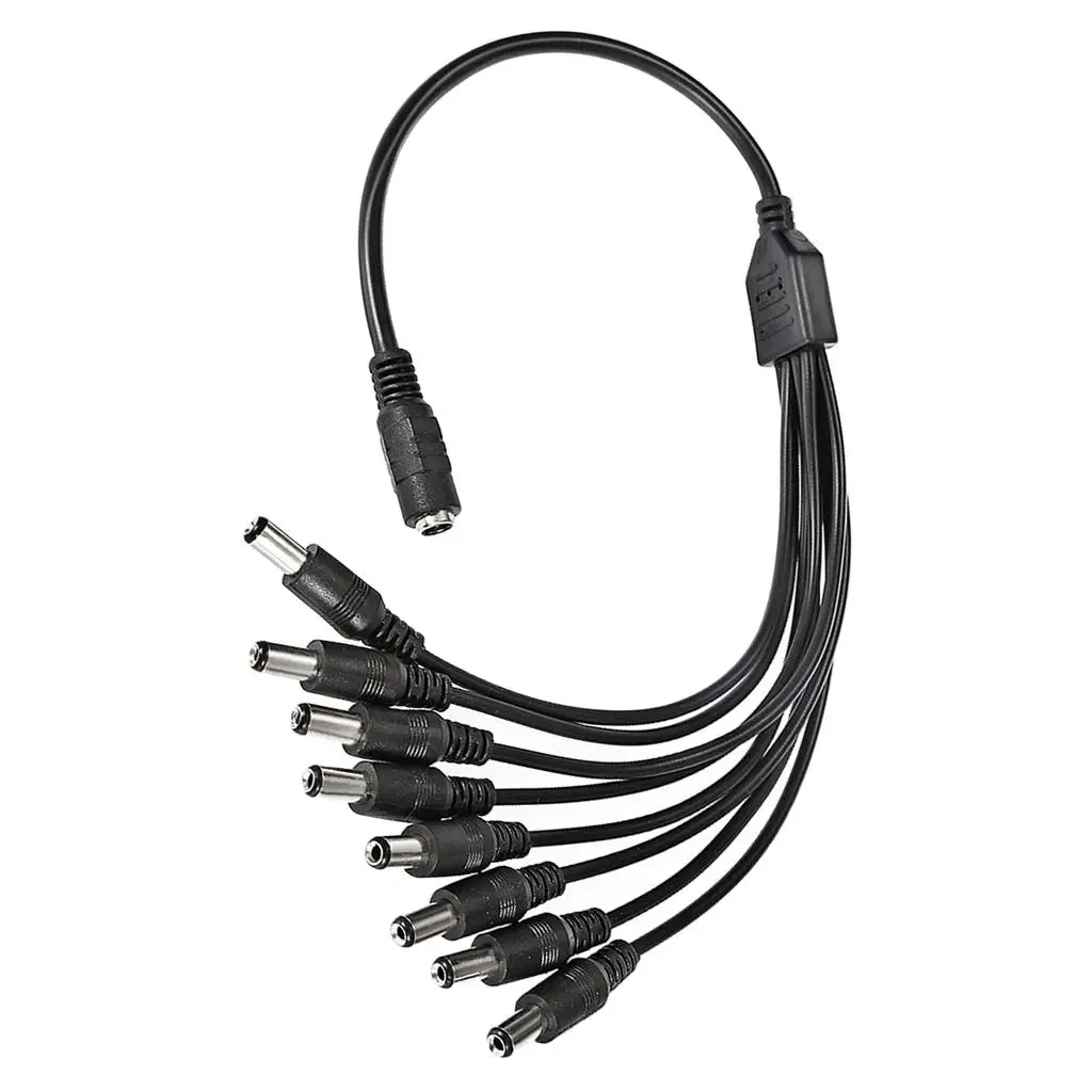 สายเคเบิลอะแดปเตอร์แยก DC ตัวเมียเป็น 8 ตัวผู้สำหรับกล้องแถบ LED