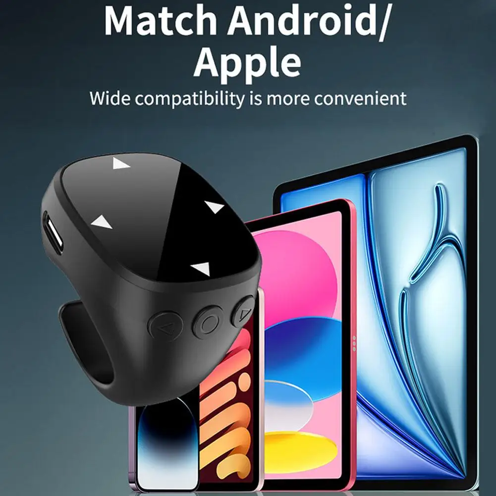 Scrolling Wireless Finger Shutter Remote Control Page Turner Mobile Phone Controller Bluetooth For Home Travel Car 