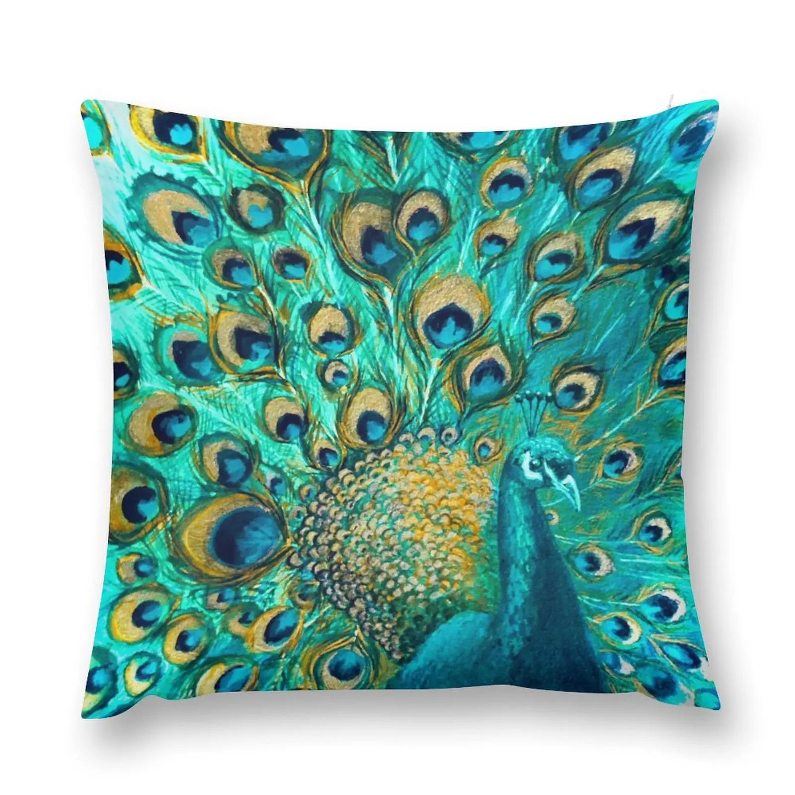 Цветная подушка с павлином в стиле аниме для девочек, декоративные чехлы для дивана, вышитый чехол для подушки, подушка