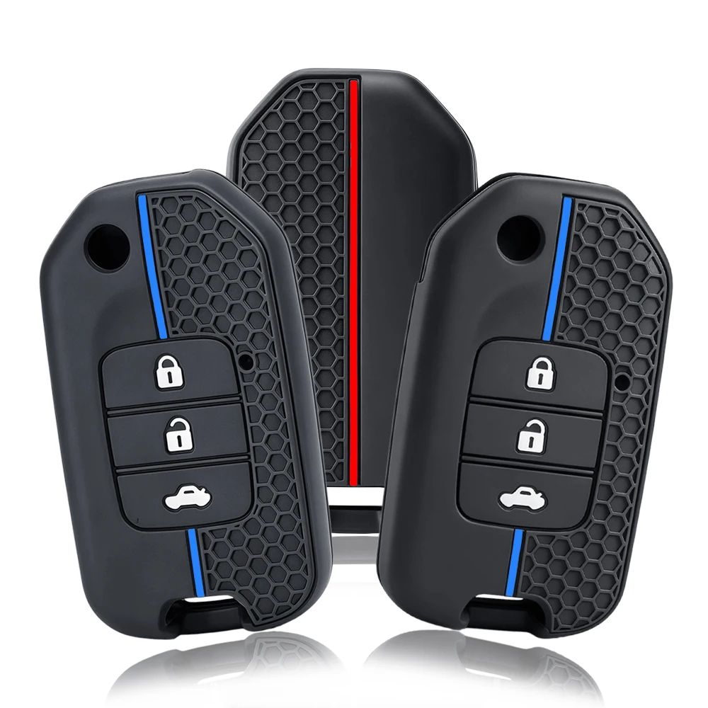Silicone 1PCS NEW Car Key Shell Case For Honda Civic City Accord CR-V HR-V Jazz Vezel FR-V Flip Key Housing Cover