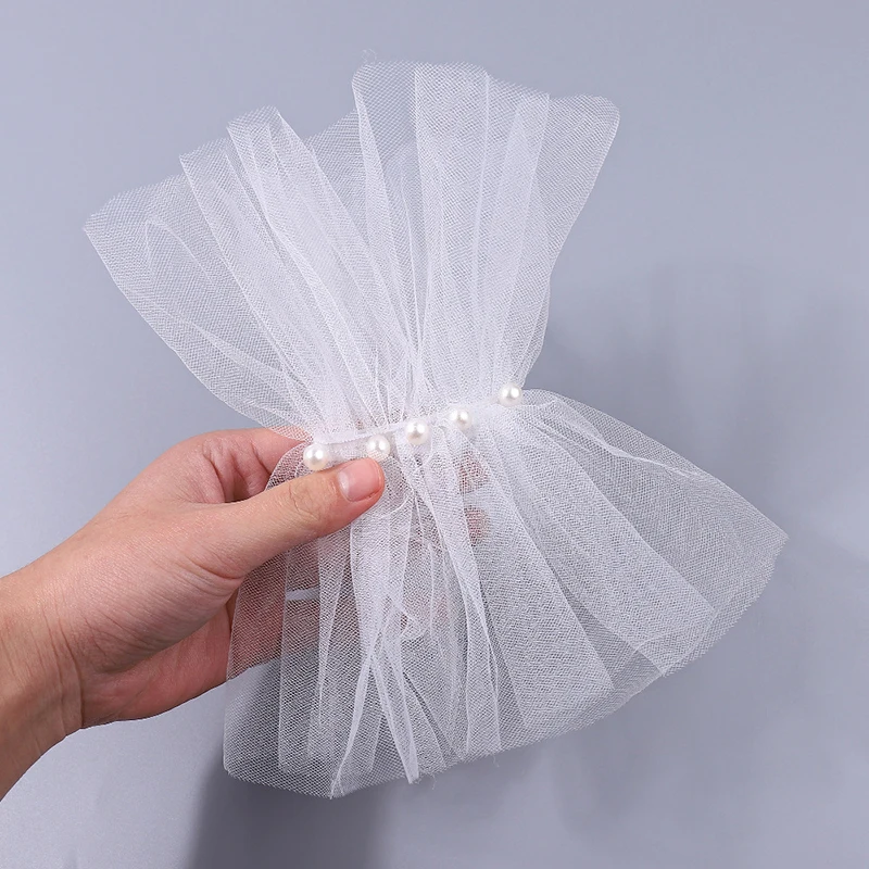 Manguito plisado de encaje para decoración de uñas, accesorios de fotografía de manicura, mangas falsas, suministros de accesorios de uñas, color blanco, 1 unidad