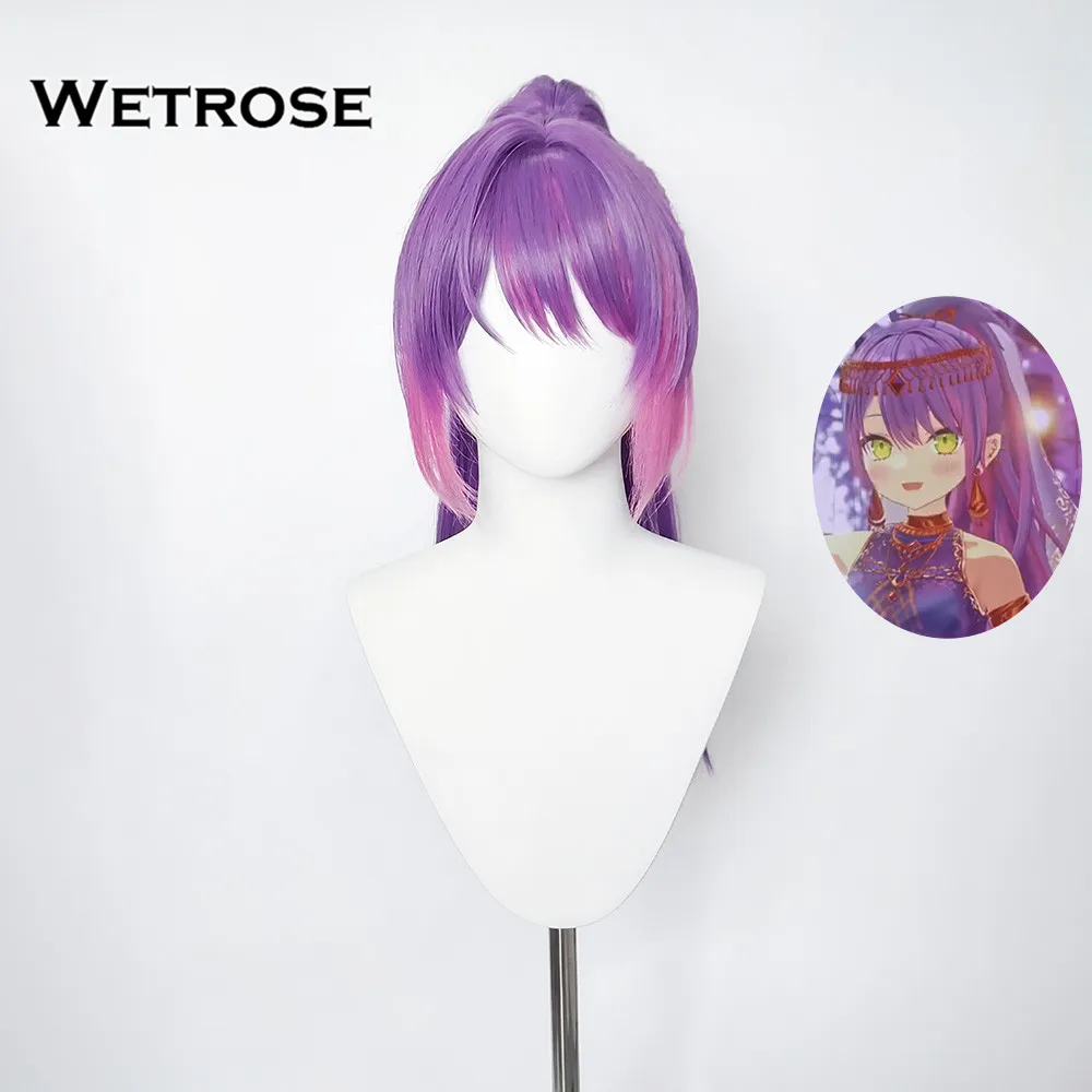 【Wetrose】متوفر في المخزون Tokoyami Towa شعر مستعار تأثيري الزي الجديد Hololive Holo Vtuber مجموعة كاملة شعر مستعار عيد الهالوين