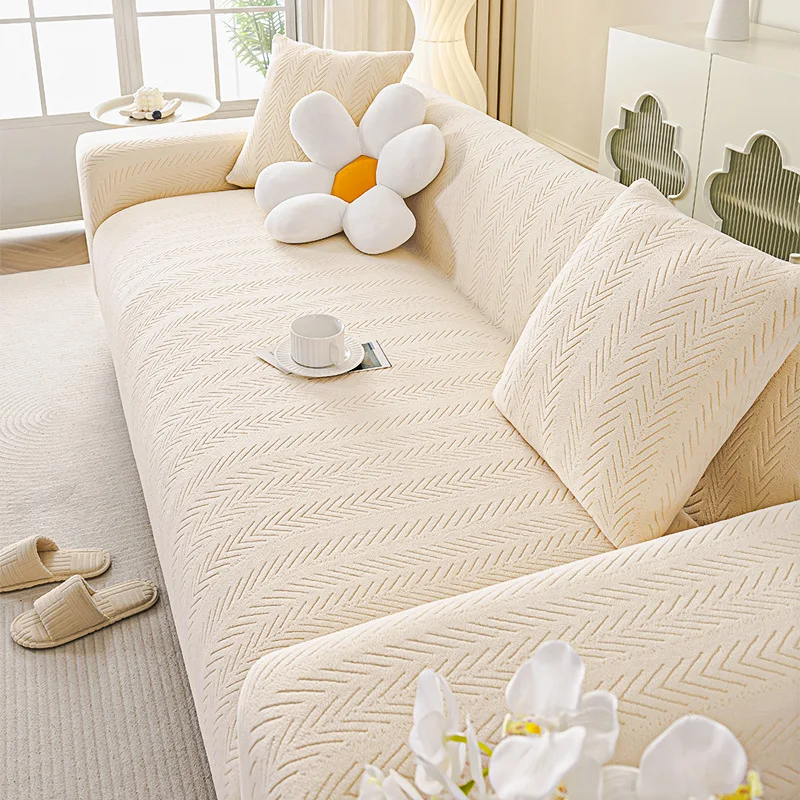 Jacquard Velvet Elastic Sofa Cover Anti-cat Scratching Four Seasons Universal Fully Wrapped Couch Protector Covers
