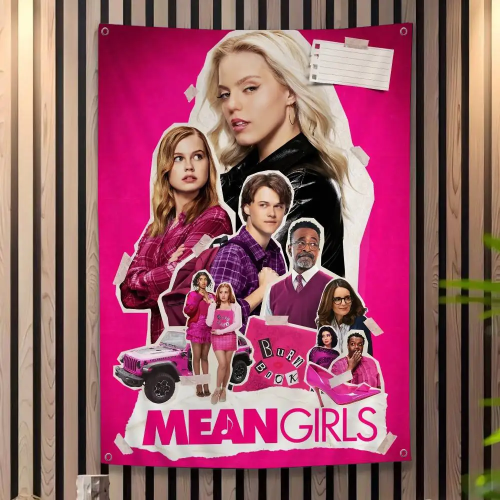 Mean Girls Movie Frameless DIY Sticky Family Gatherings Outdoor Atmosphere Flags Camping Decorations Banners
