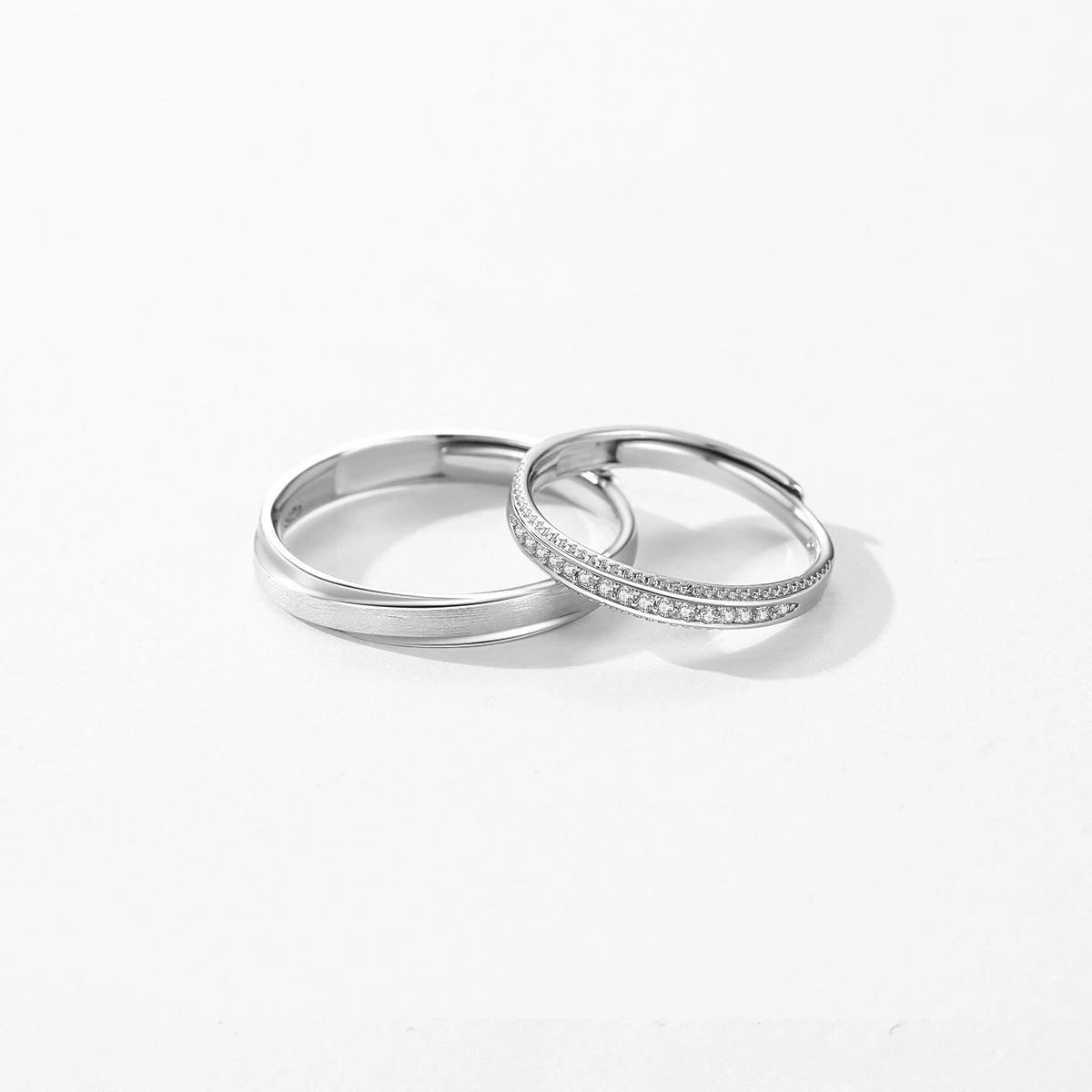 MODIAN Real 925 Sterling Silver Opening Size Couples Engagement 