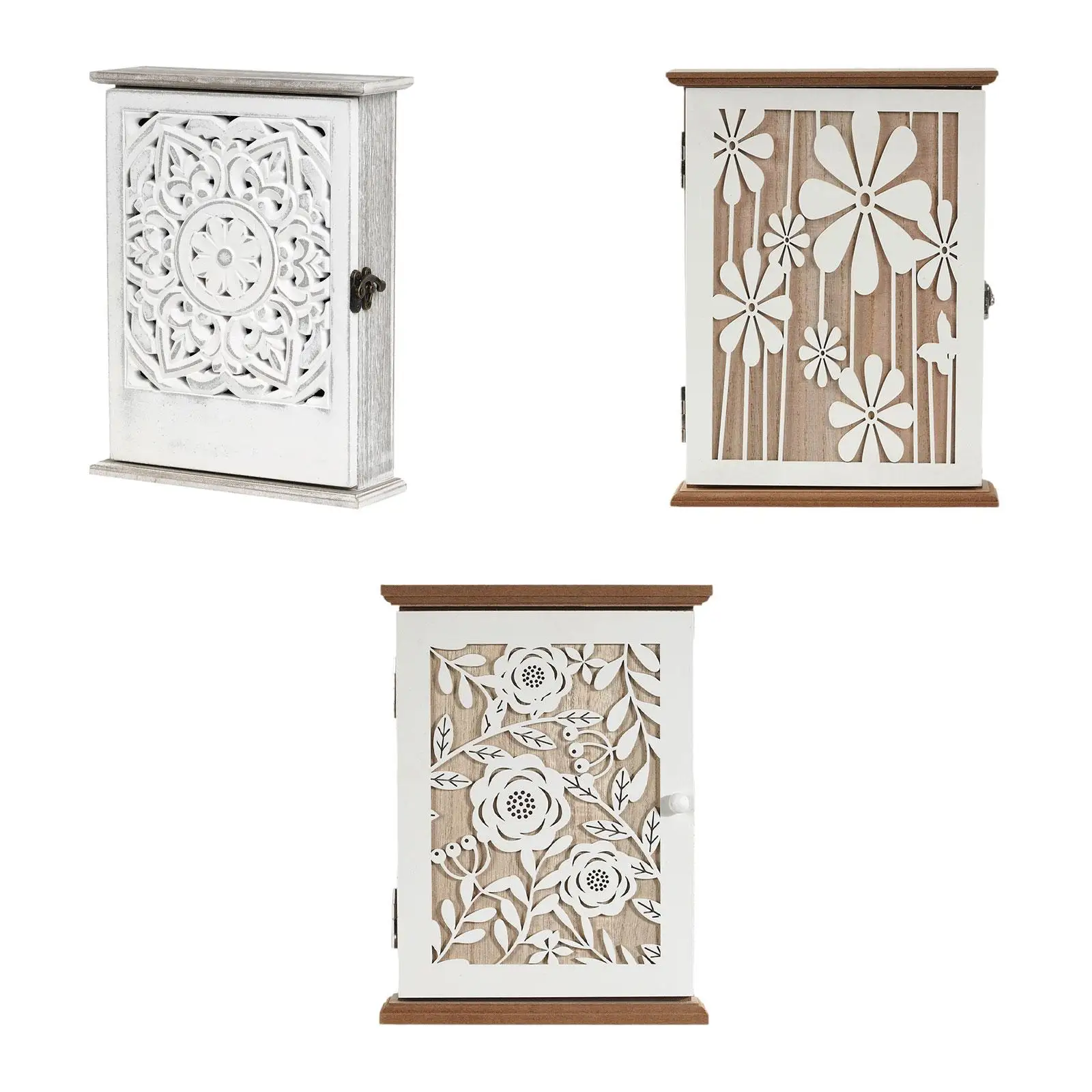 Key Box Organizer Portable Gifts Easy to Install with 6 Hooks Ornament for