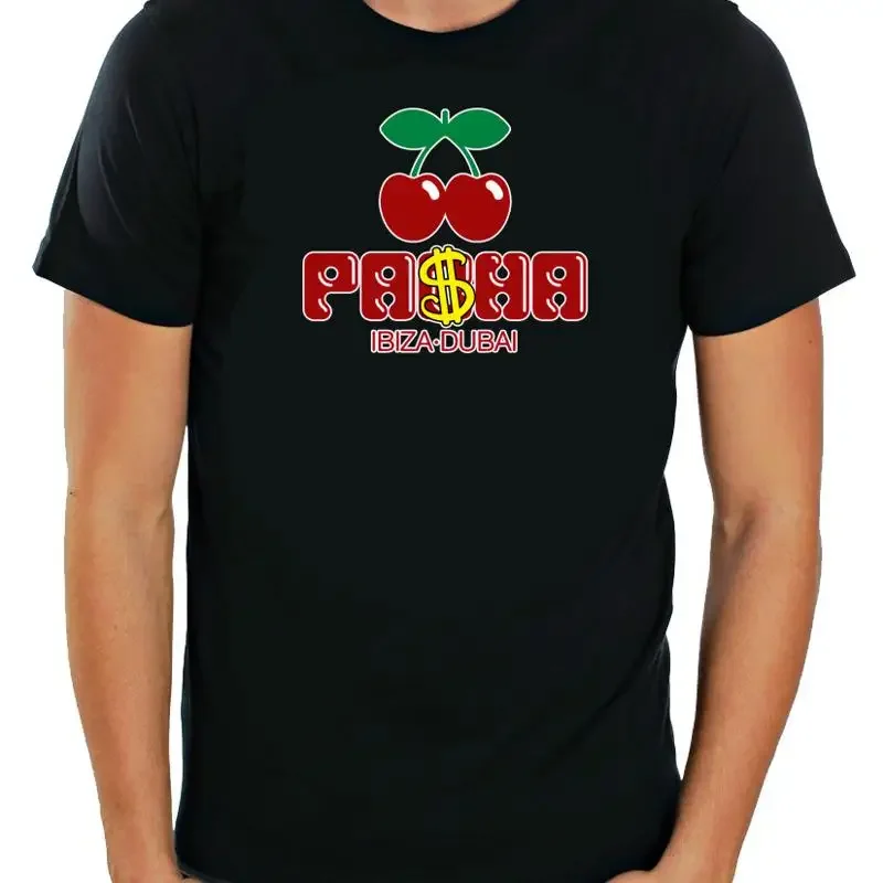 Funny Pacha Ibiza Dubai Logo Cherry Short Sleeve T Shirt Men G563