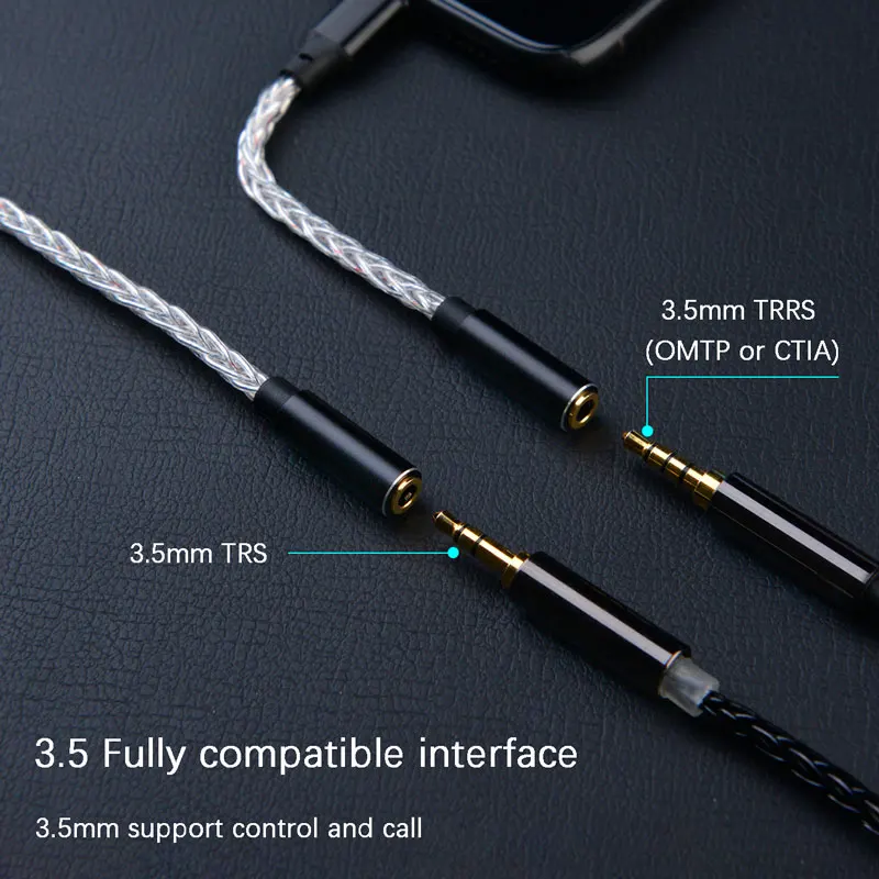 JCALLY JM08L HiFi Earphone Amplifier 3.5mm to Light-ning Earphone Adapter C101 DAC 8 Stands Silver Plated MFI Cable for iphone