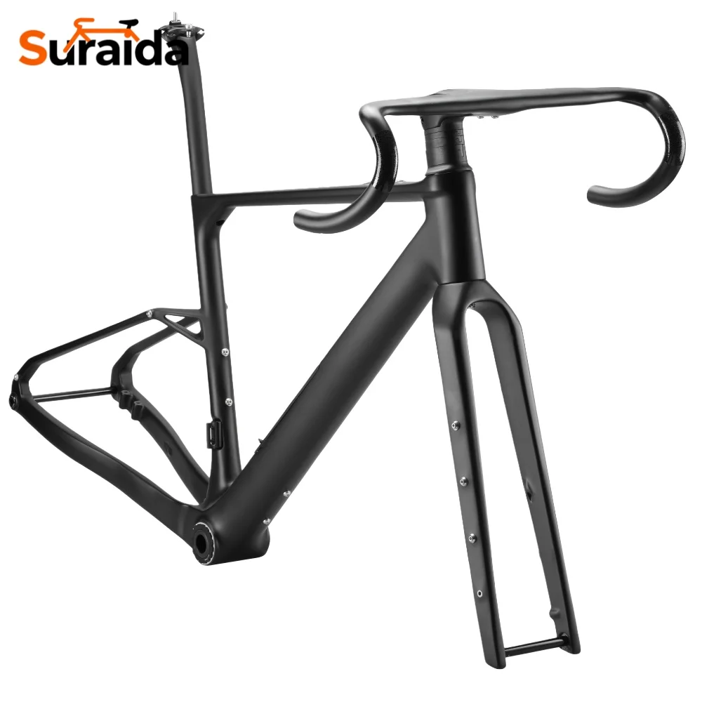 

Suraida 700C*50C 2026 T1100 Carbon Gravel Bicycle Frameset T47 Thread Disc Brake Gravel Frame with Storage Box UDH Hanger