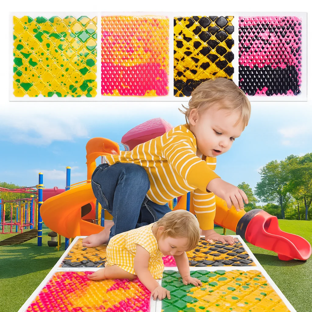 

Vibrant Soft Sensory Floor Mat Liquid for Indoor Play Areas Sensory Tiles Floor for Toddlers 4pcs