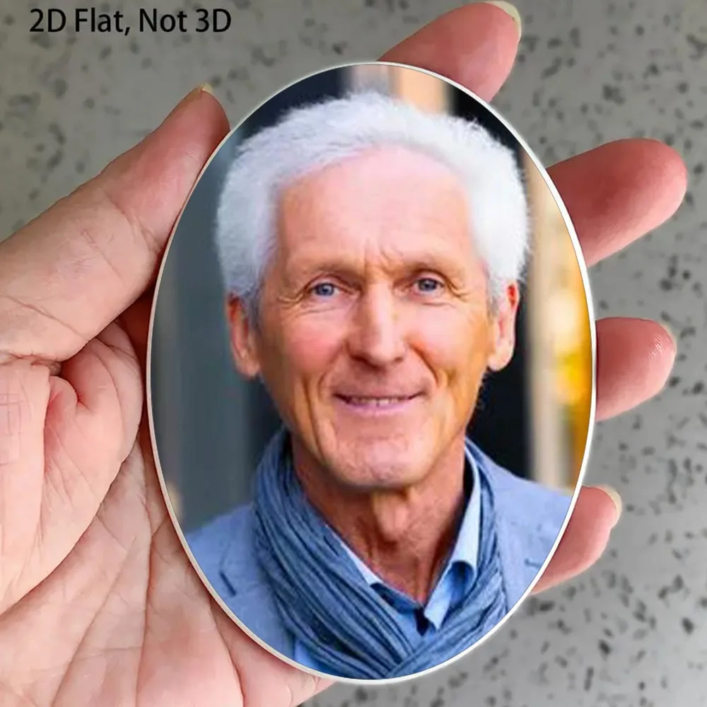 2D Flat Not 3D 1pc Custom Photo Memorial Headstone Tile Personalized Oval Cemetery Marker for Holidays Pet Memorial Gift