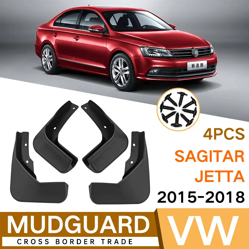 

For Volkswagen Sagitar Jetta 2015-2018 black car mudguard Reduce dust Resist tire dirt car accessories tools