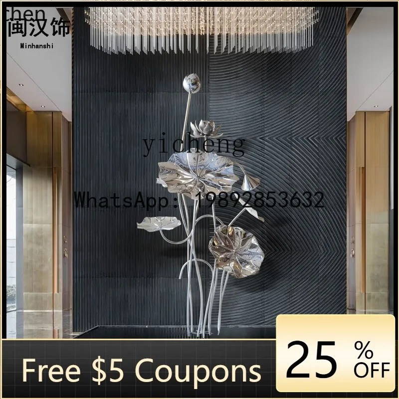 

L3-20 Iron Lotus Leaf Water Pool Floor Ornament Metal Sculpture Display Stainless Steel Decoration