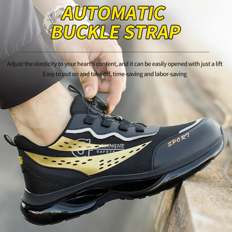 Anti-Puncture Breathable รองเท้าทํางานรองเท้าผู้ชายผู้หญิง Steel Toe รองเท้าผู้ชายน้ําหนักเบากีฬาความปลอดภัยรองเท้าเบาะรองเท้าผ้าใบทํางาน