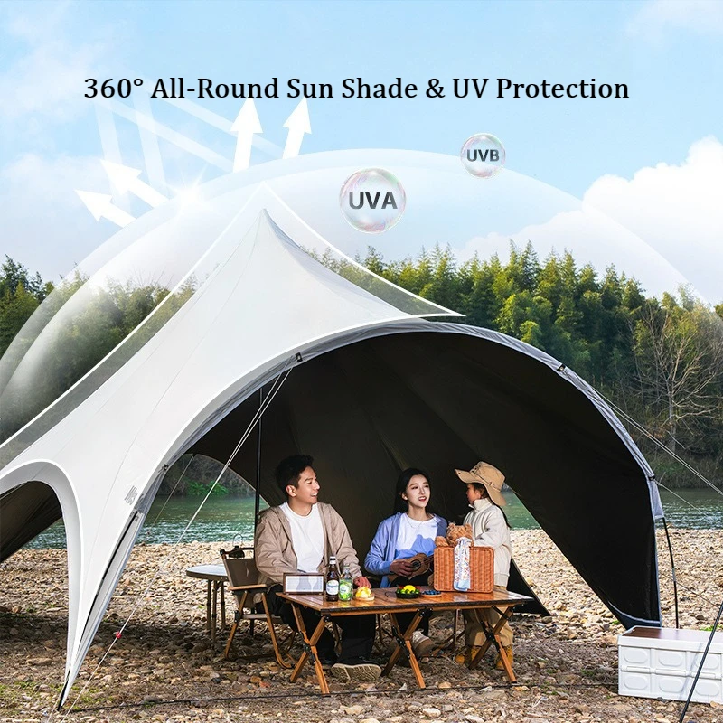 Outdoor Camping Dome Butterfly Canopy Tent Large Sunshade Shelter Full Sun Protection 4-Sided Ventilated