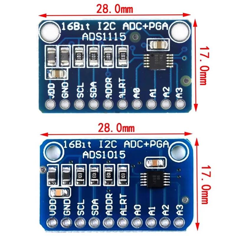 ADS1115 ADS1015 ADC Analog to Digital Converter Module with Programmable Gain Amplifier 16 Bit I2C 2.0V To 5.5V for Arduino RP