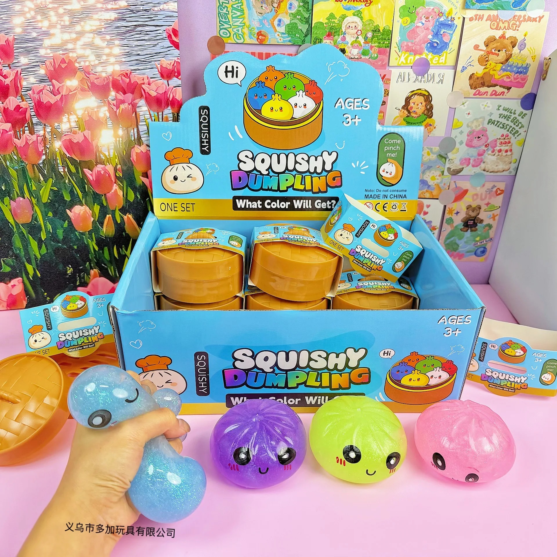 

8.5cm Facial Expression Baozi Squishy Toy, Fruit Pectin Jelly Candy Simulation Bun Slow Rising Stress Relief Blind Box for Adult