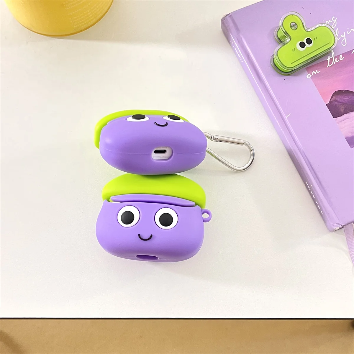 جراب سماعات أذن من السيليكون مع خطاف ، جراب سماعة رأس لسامسونج جالاكسي براعم 3 برو 3 برو ، كرتون لطيف ، تصميم نمط كاواي ، والي