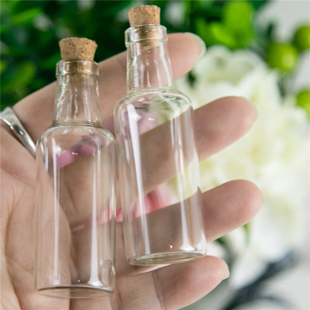 

Wholesale 15ml Mini Transparent Glass Jars Bottles with Cork Stopper Clear Wishing Gift Bottles 50pcs/lot