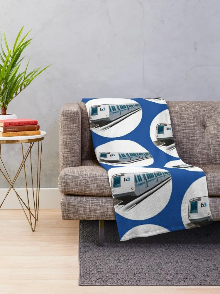 Illustration of a BART Train (Bay Are Rapid Transit) Throw Blanket Giant Sofa Retros valentine gift ideas Blankets