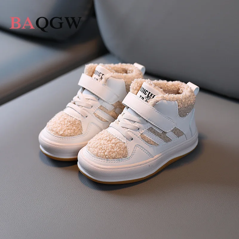 Winter Children Snow Boots for Boys Girls Fashion Baby Kids Outdoor Sneakers Ankle Booties Warm Plush Running Sports Kids Shoes