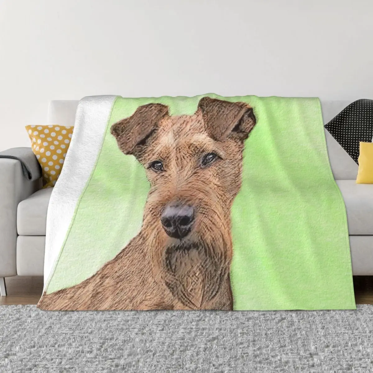 

Irish Terrier Painting - Cute Original Dog Art Throw Blanket Sofa Camping For Baby Comforter Blankets