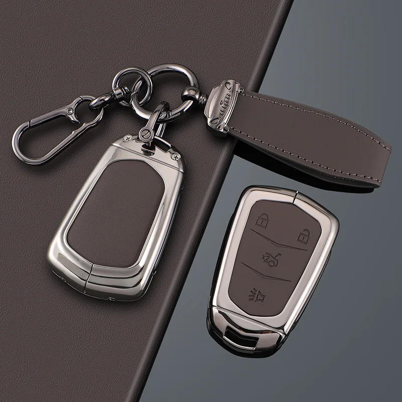 3 4 5 أزرار سبائك الزنك الجلود حافظة مفاتيح السيارة لكاديلاك ATS CT6 CTS DTS XT5 ESV SRX STS XTS ELR إسكاليد اكسسوارات #5