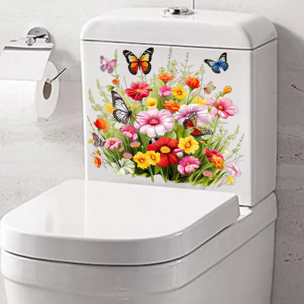 Butterfly Toilet Seat Sticker Self-adhesive Toilet Cover Sticker Diy Detachable Sticker For Bathroom Home Decoration Decoration