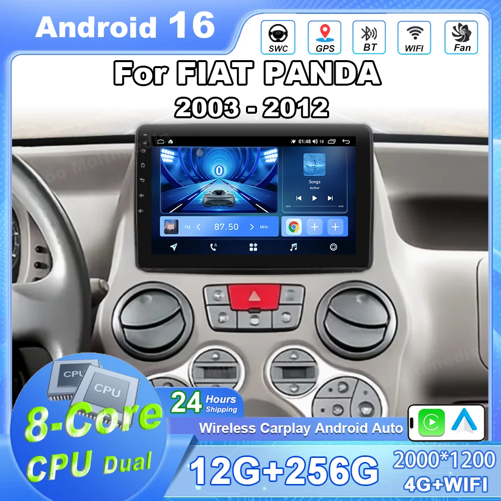

9" Android Car Radio Player For FIAT PANDA 2003 2004 2005 2006-2012 Multimedia GPS Navigation Autoradio Wireless Carplay Stereo