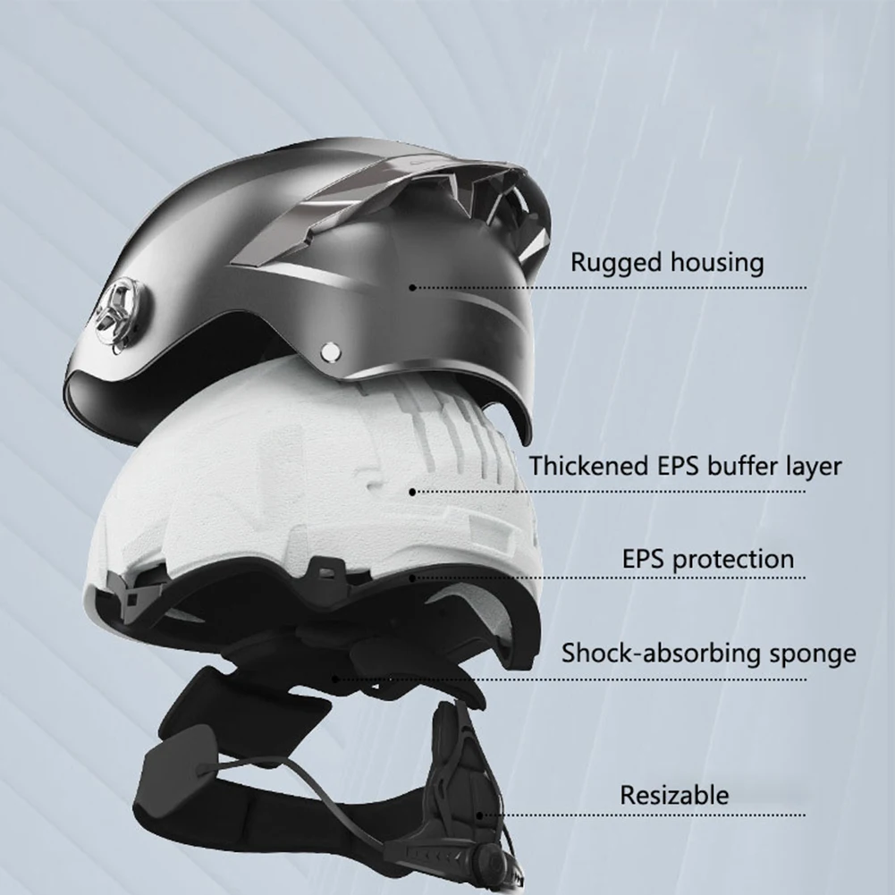 Motorcycle Half Helmet With Dual Visor Sun Shield Quick Release Buckle Lightweight Open Face Helmet Motorbike Accessories