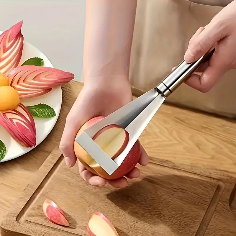 1pc Triangular Fruit Carving Knife, Anti-Slip Groove Tool, DIY Fruit Plate Decoration