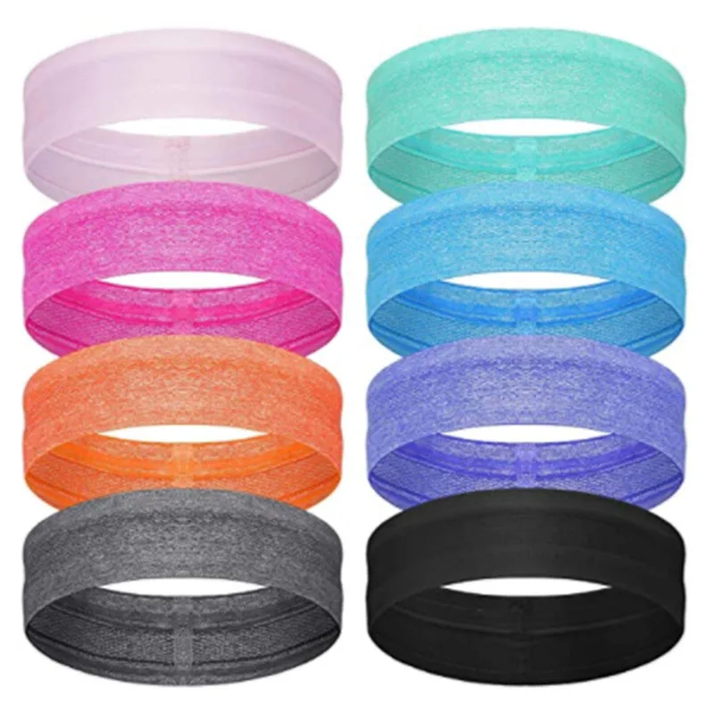 

8Pack Workout Sweatbands For Women Head,Sport Hair Bands For Women's Hair Non Slip,Moisture Wicking Headband For Running