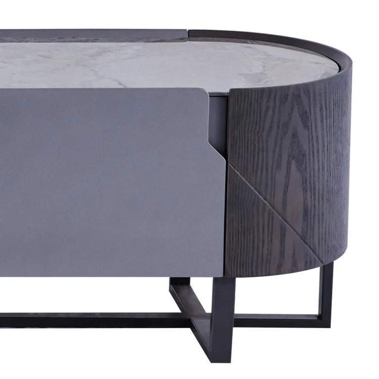 عرض حافظة طويلة بسيطة الحد الأدنى Nordique Nordic خزانة تلفزيون Meuble Mordan Coffee Et Table Basse TV Table ومجموعة حامل