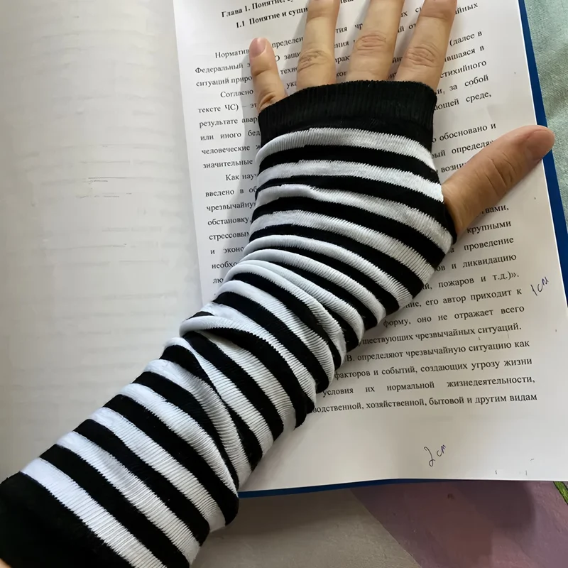 Y2K Elastico Outdoor Punk Guanti lunghi senza dita Polsino per donna Uomo Guanto hip-hop Guanti al gomito Scaldamuscoli invernali elasticizzati freddi