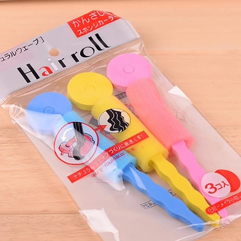 3ชิ้น/เซ็ตยืดหยุ่นฟองน้ำลูกกลิ้งผมจัดแต่งทรงผม Curlers ฟองน้ำ Curlers ผมจัดแต่งทรงผมไม่มีผมความร้อน Rod ลูกกลิ้งสำหรับผู้หญิง