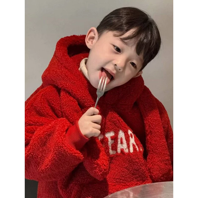 Fleece Thickened 2025 Autumn Winter New Kids Boys Girls Hooded Sweatshirt Children's Sweatshirt Baby Clothing image 5