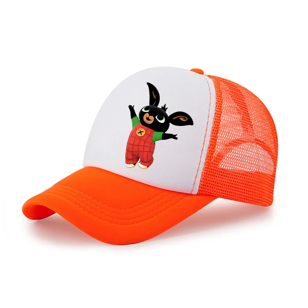 الكرتون بنج أرنب قبعات البيسبول شبكة منحني الصيف Sunhat عادي قابل للتعديل قبعات البيسبول سائق الشاحنة Snapback هدايا عيد ميلاد الاطفال #4