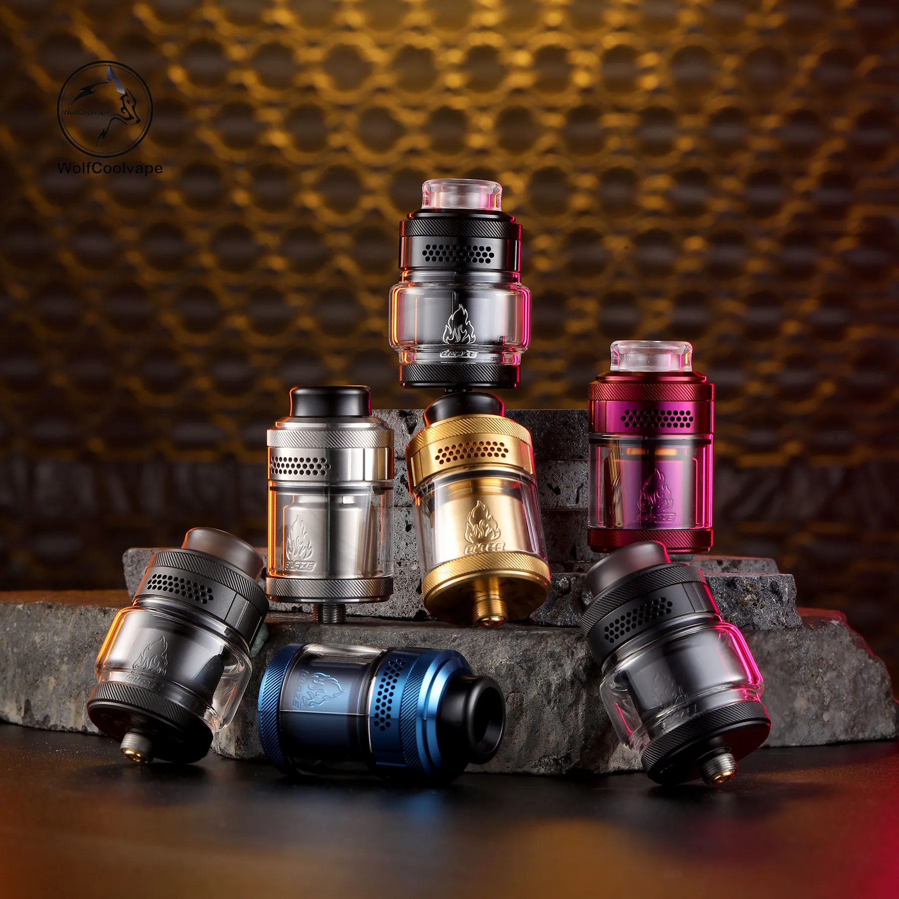 Wolfcoolvape Thunder Cloud Blaze Solo 2 RTA رذاذ خزان قابل لإعادة البناء 3.5 مل / 5.5 مل 25 مم rta خزان vape البخاخة