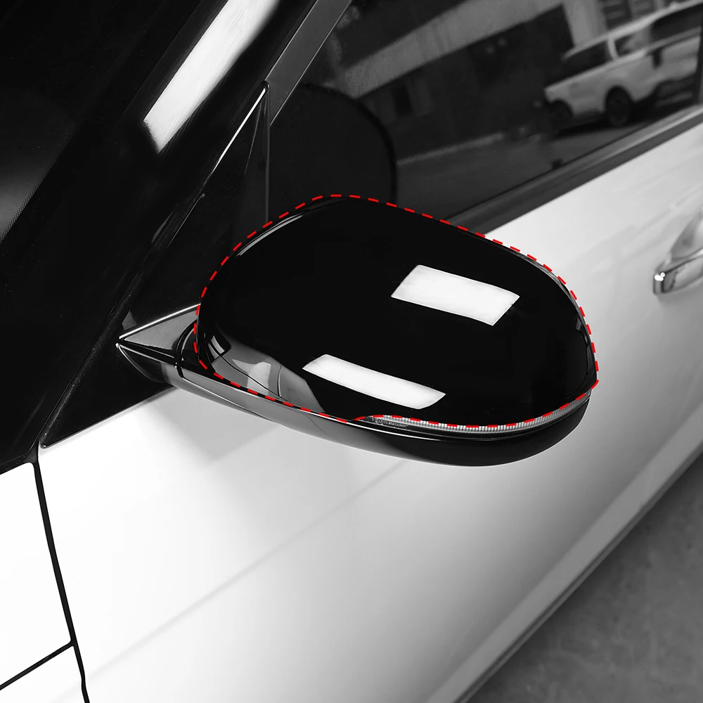For Kia Soul 2020-2025 GT Version Bright Black Side Door ABS Rearview Mirror Cover Trim Car Exterior Parts Rearview Mirror Shell