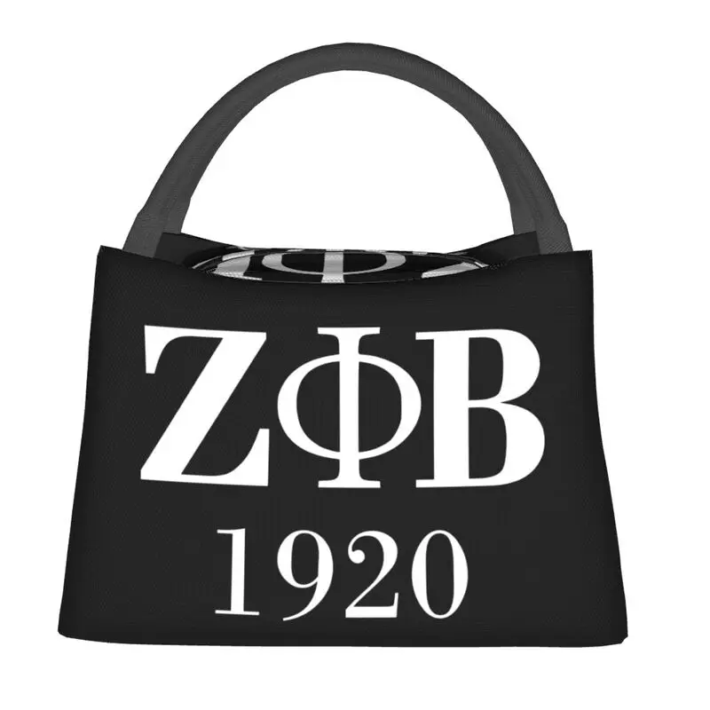 Zeta Phi Beta Insulated Lunch Bags for Women Resuable Cooler Thermal Bento Box Work Travel