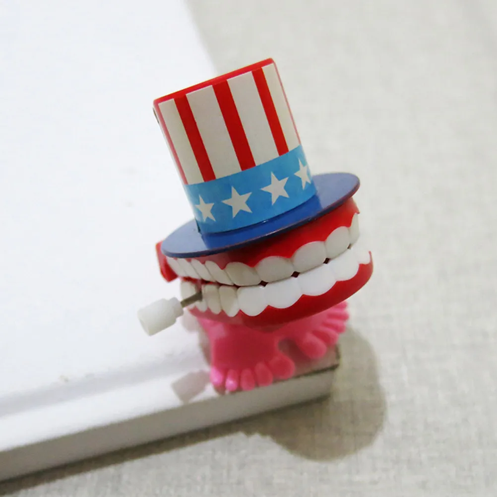 

12Pcs Independence Day Novelty Silly Chattering Teeth Wind Up Walking Moving Funny Amusing Party Favors for Kids Bulk