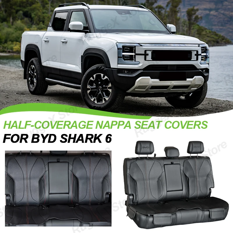 For BYD Shark 6 Accessories Seat Covers Nappa Leather Half-coverage Nappa Seat Covers Anti-slip Seat Protective Cushion Cover