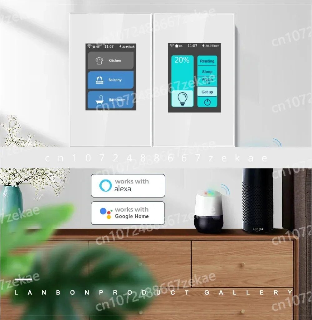 مع استهلاك الطاقة Google Alexa Home Automation 5 نماذج في 1 LCD Wifi Switch Smart Home #1