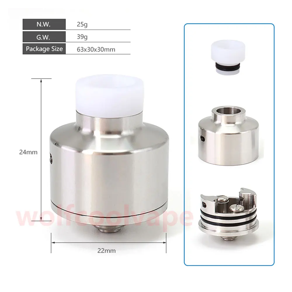 SXK NarDa 5A rda Single coil rda 22mm Rebuildable Dripping Vape Atomizer 316SS BF Pin Atomizer vs Armor v1.0 rda