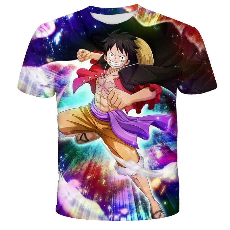 Fashion Kid Anime One Piece Luffy T Shirt Boy Clothing Kids Boys Tshirt Children T-shirt Summer Short Sleeve Tops Tees