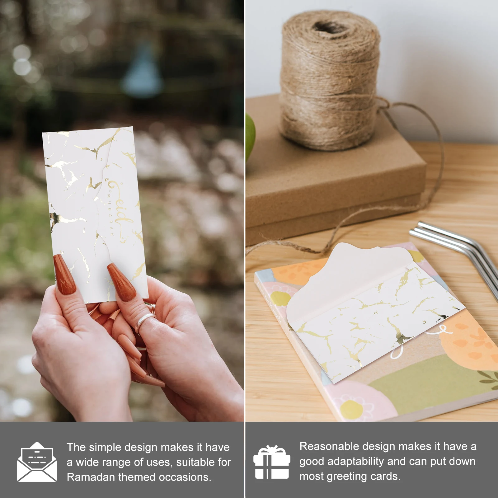 

10 шт., конверты для Ид из золотой фольги для денег, подарочная упаковка, креативный набор конвертов для празднования Рамадана, мусульманский фестиваль, поставки, карты