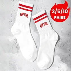 3/5/10/20 Pairs Women's Crew Socks, White with