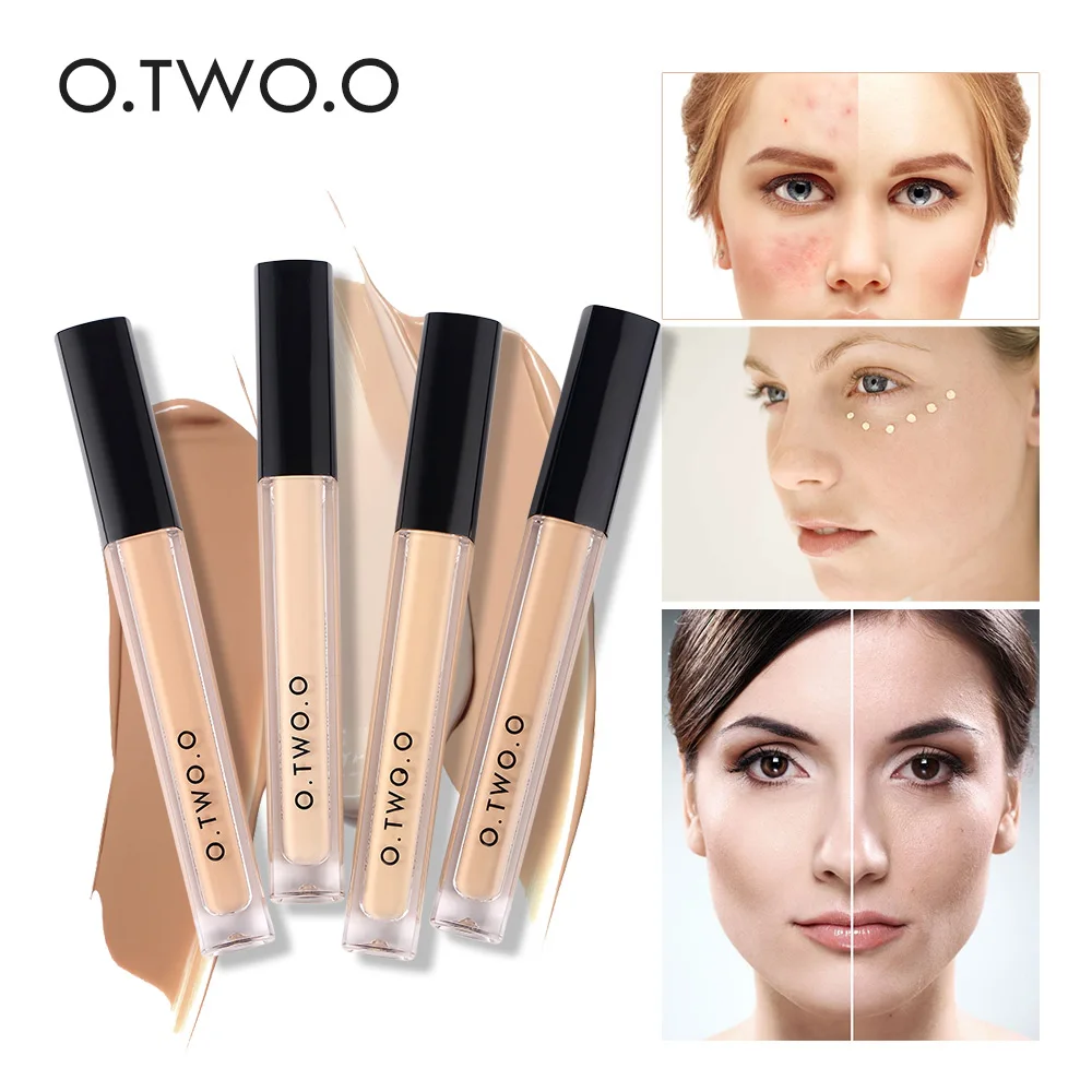 Wholesale O.TWO.O Makeup Concealer Liquid Contour Full Coverage Eye Dark Circles Blemish 4 Colors Dark Skin Face Cosmetics