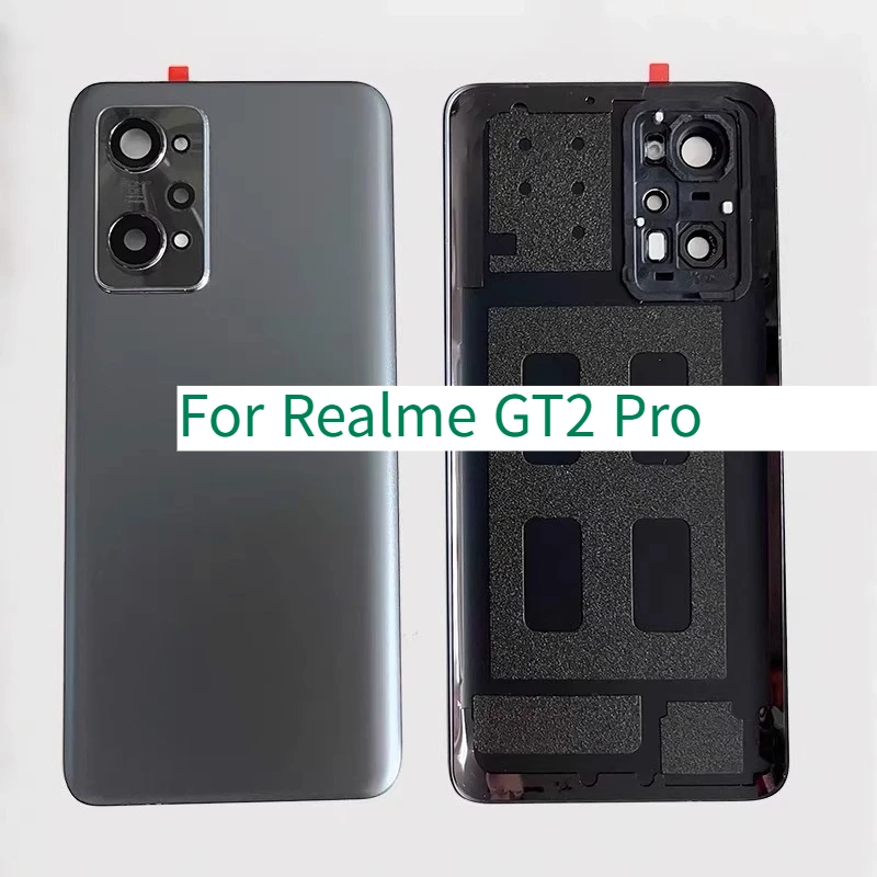 For Realme GT2 Pro Glass Battery Back Cover Housing Door Rear Case Lid Phone Shell with Camera Lens + Adhesive
